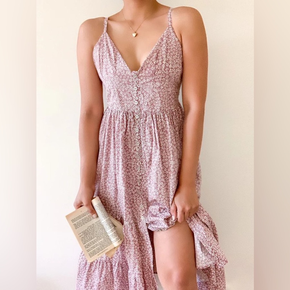 NWT In Loom Pink Floral Summer Spring Midi Dress from Breath of Youth